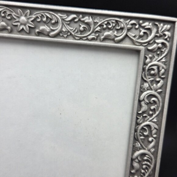 Vintage Royal Selangor Pewter Floral Design Photo Frame 5x7 - Picture 5 of 11